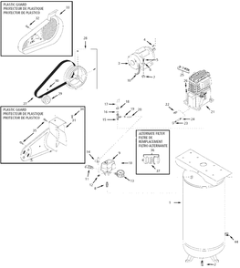 Air-Compressor Parts Diagram and Parts List for VT635500  Campbell Hausfeld Compressor